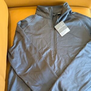 Eddie Bauer Men's Gray 1/2 Zip Base Layer Smooth Fleece